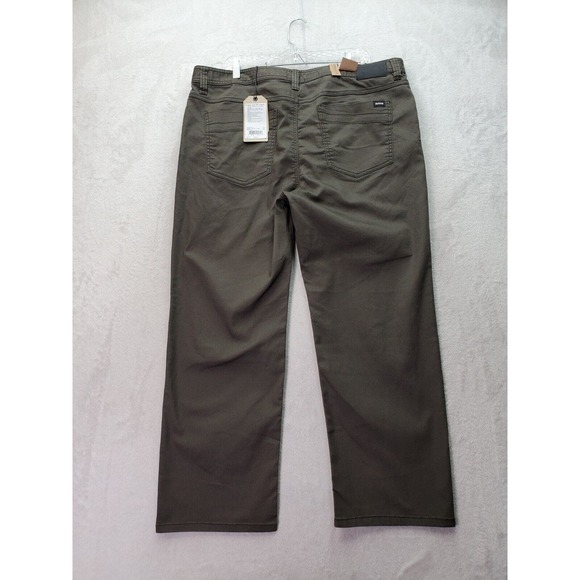 prAna Bridger Jeans Men Size 40 Gray Denim Flat Front Slim Fit Straight Leg Logo - Picture 2 of 9